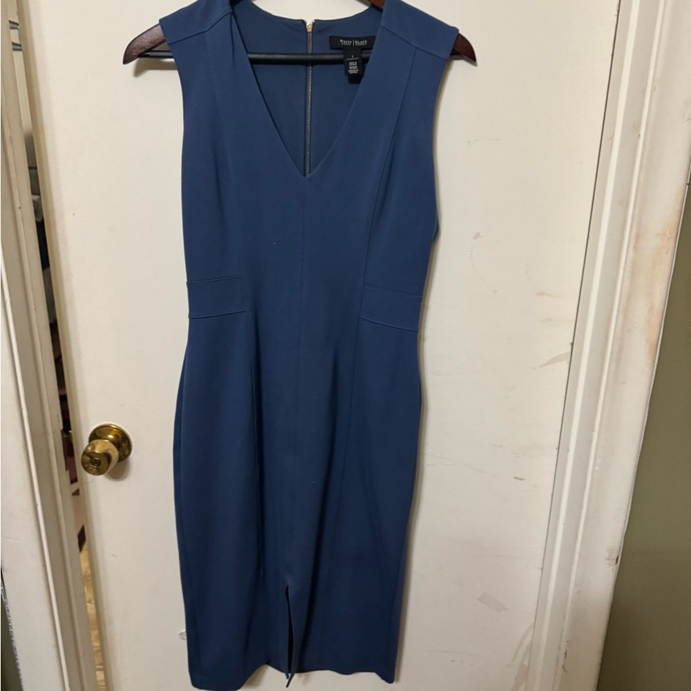 White House Black Market Sleeveless Blue Midi Dress